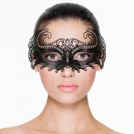 Venezianische Maske aus Metall in Schwarz